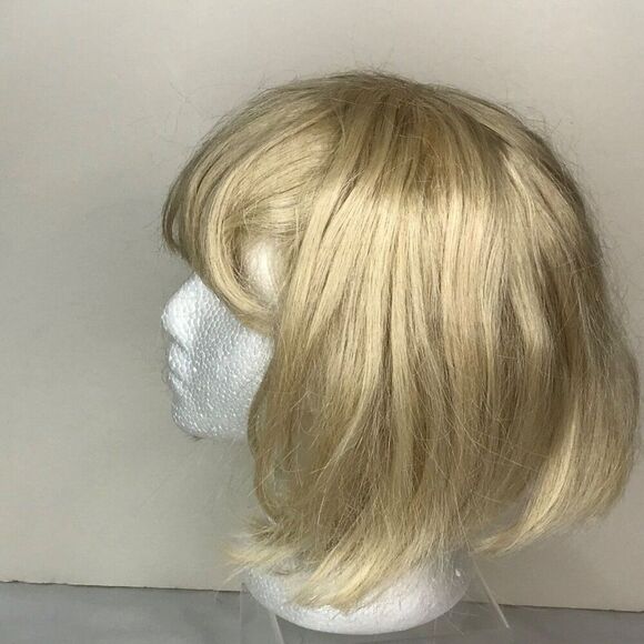 Wig Platinum Medium Blonde Bob Theater Halloween Costume Cosplay Glam Hollywood - Picture 4 of 7